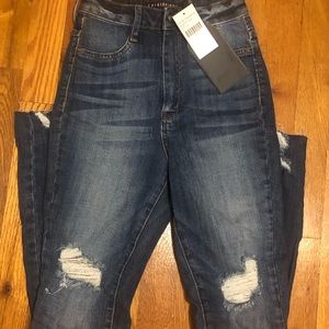 Fashion Nova Distressed High Waisted Skinny Jeans